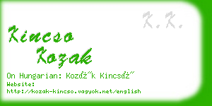 kincso kozak business card
